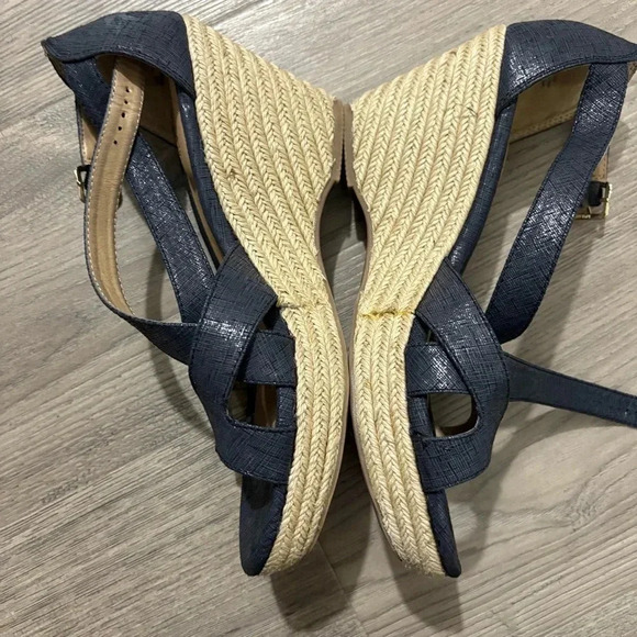 Solesenseability Espadrille Braided Wedge Sandals Dark Blue Navy Women's Size 10 - Picture 5 of 7
